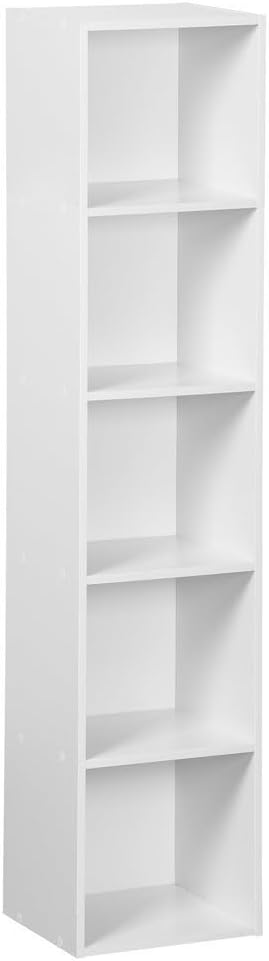 LOLAhome Estantería Cubo con 5 baldas de madera laminada blanca de...