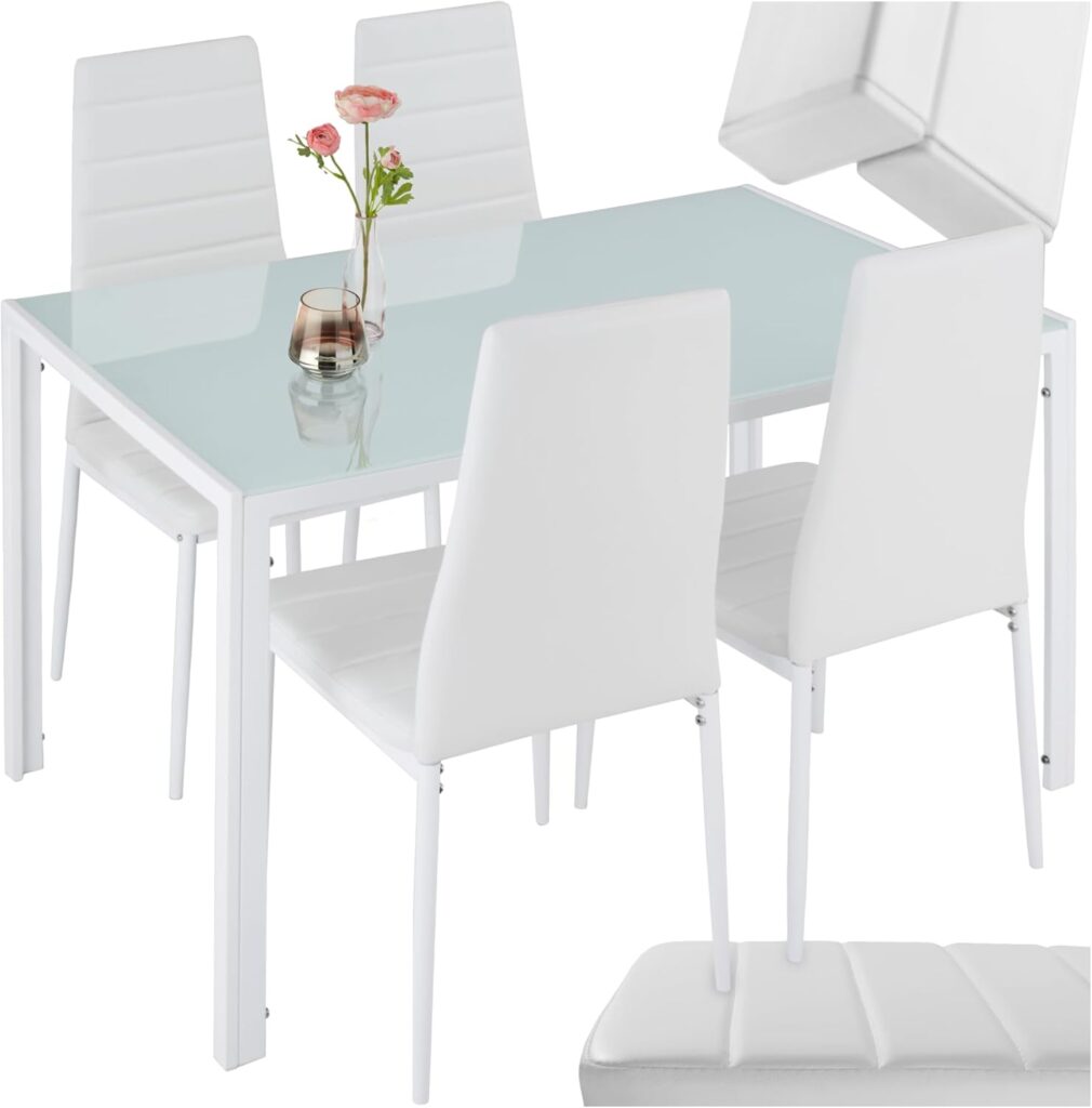 tectake® Conjunto Mesa y sillas de Comedor, Mesa con Tablero...