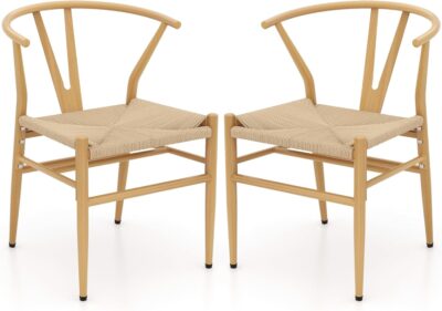 GIANTEX Juego de 2 Sillas de Comedorcon Diseño Apilable, 54 x...