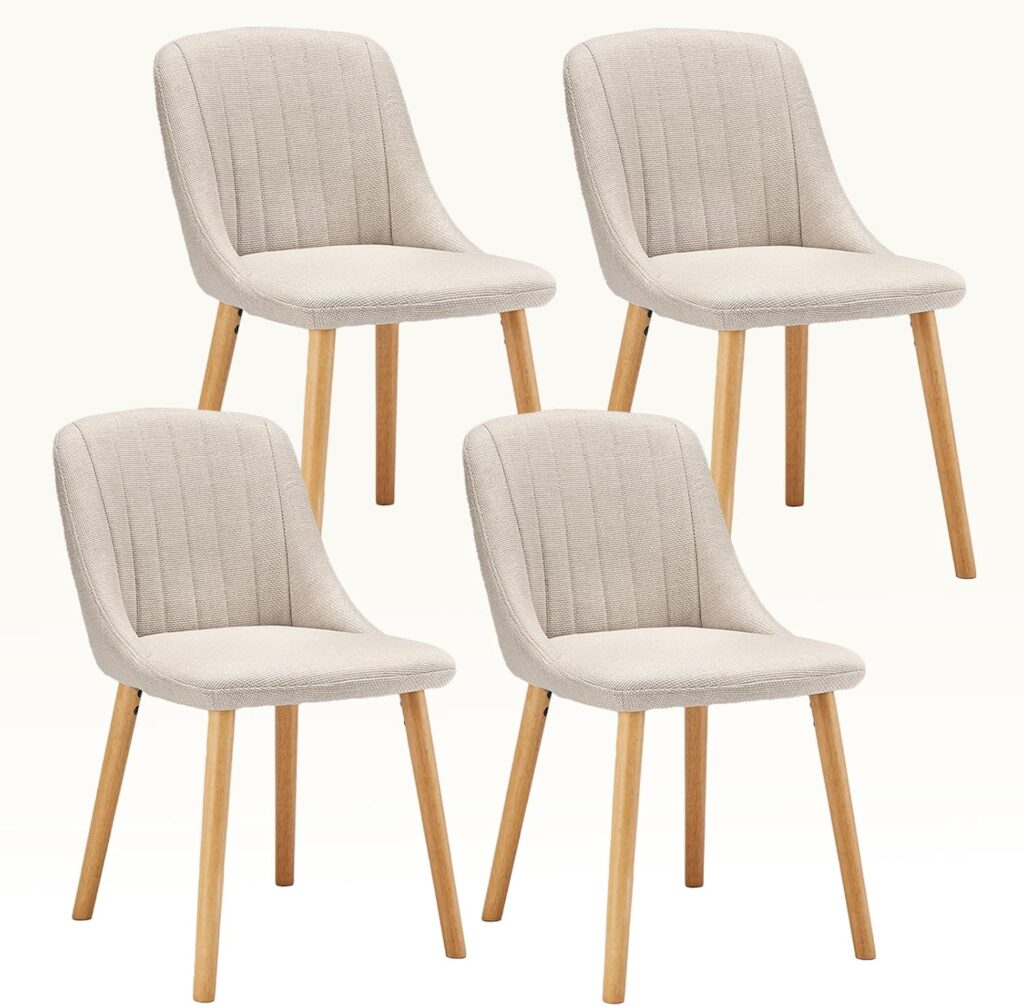 Goeurvant Silla Comedor Set 4 Cómodas Sillas Comedor Pata Madera Diseño...